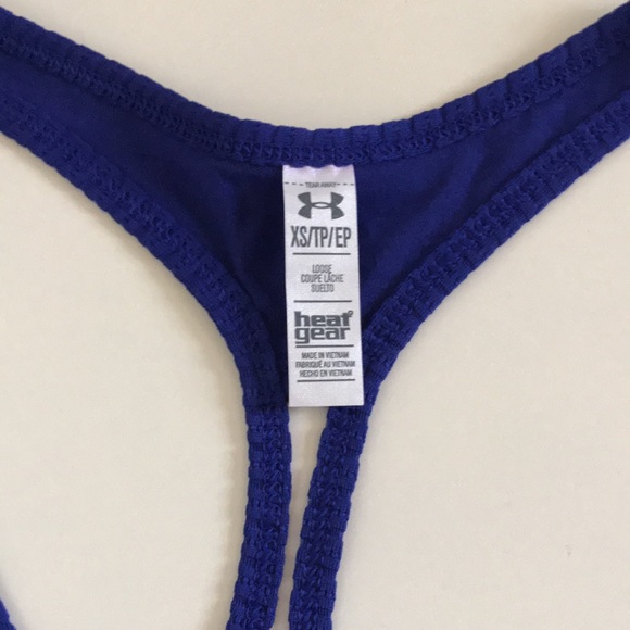 NWOT-Under armour- heat Gear-Blue Workout Top-XS - Picture 4 of 9